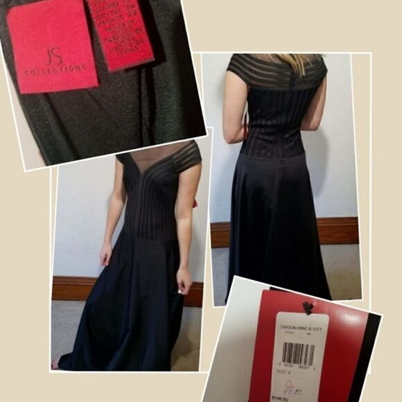 NWT JS Collection black long gown size 8 - Picture 4 of 7